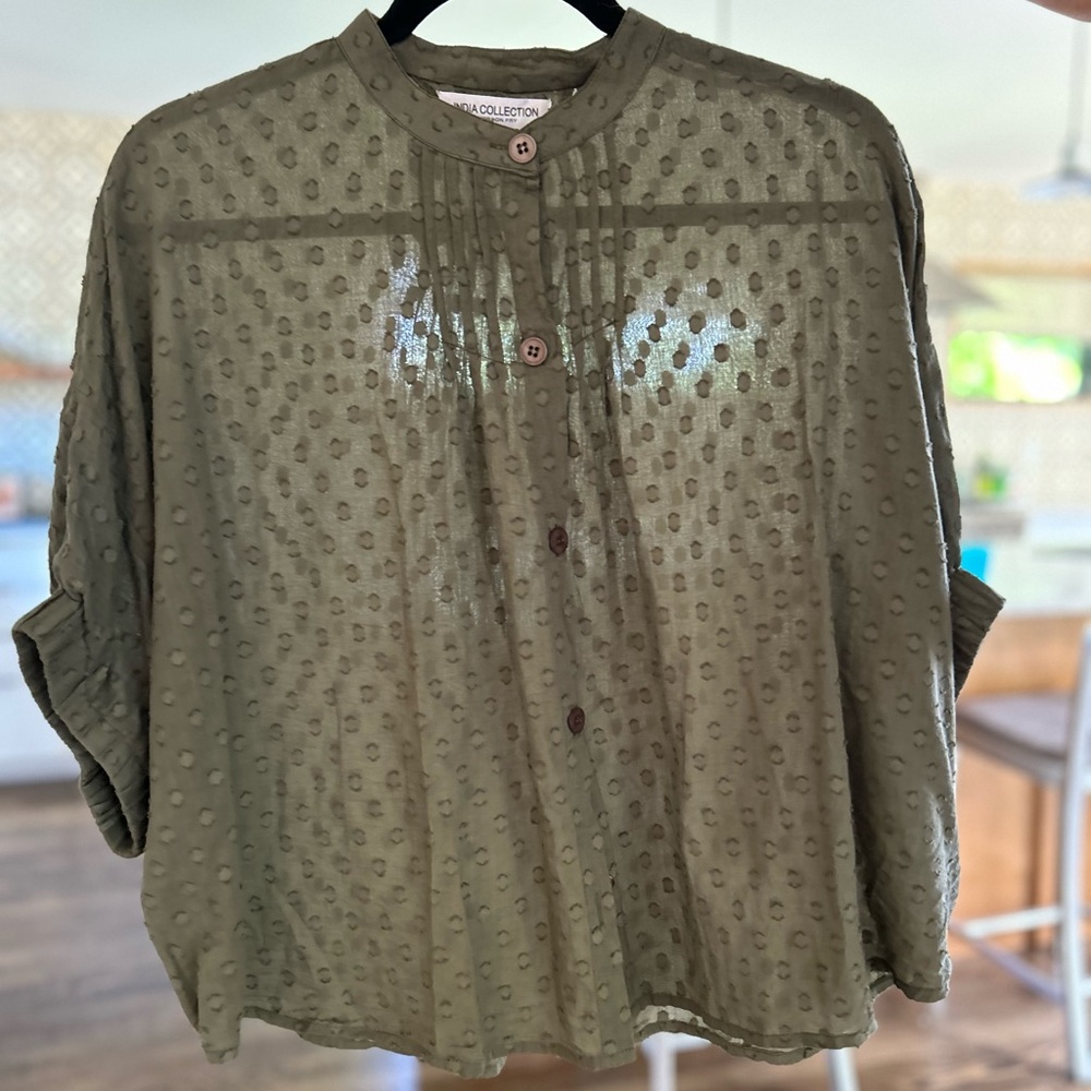 Emerson Fry India collection. Mandarin collar top. Excellent condition.